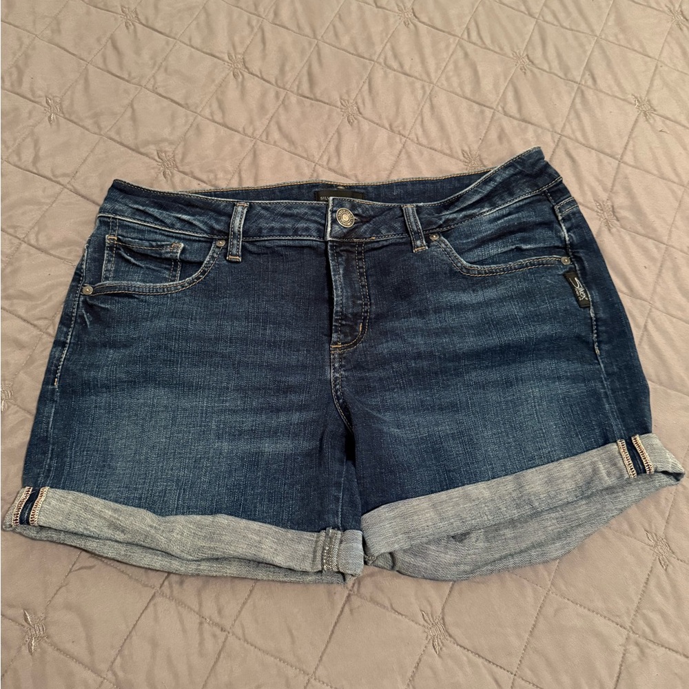 Silver Jeans Dark Blue Jean Shorts